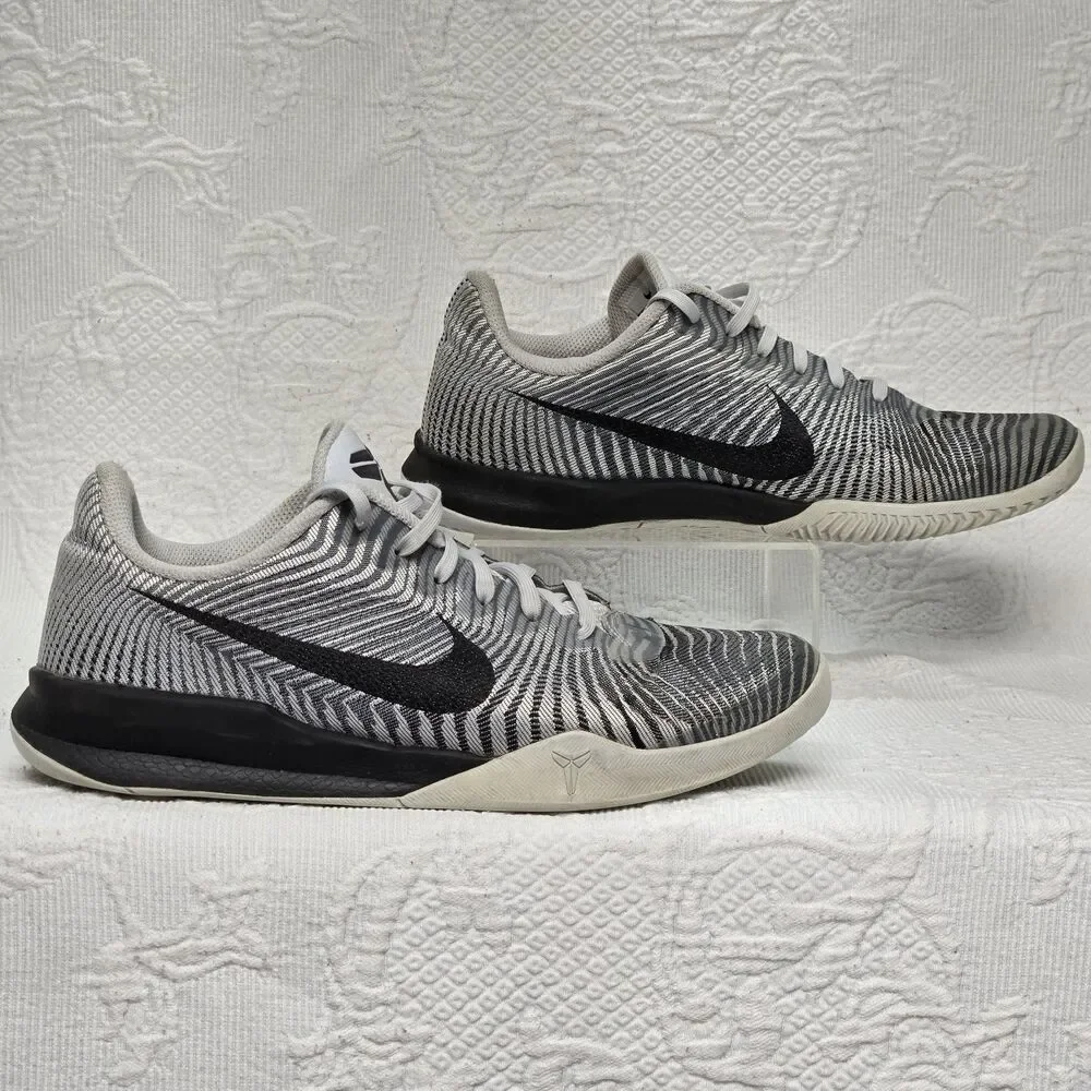 2015 Nike Kobe Mentality 2 Grey Striped Canvas Sneakers Mens 9 Basketball Shoes - Picture 6 of 10
